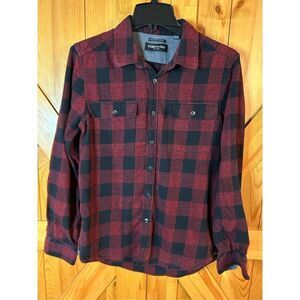 Kenneth Cole Flannel Shirts Red And Black Size Medium Pockets Long Sleeve (0483)